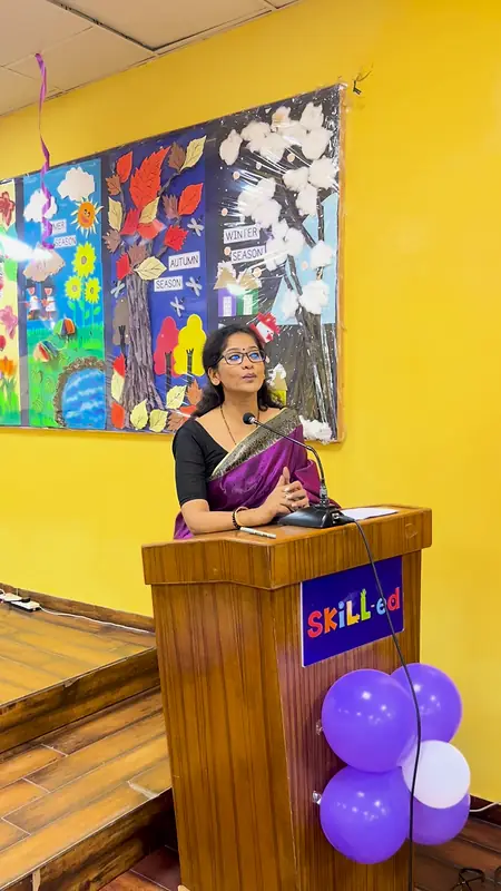 A welcome address from the podium